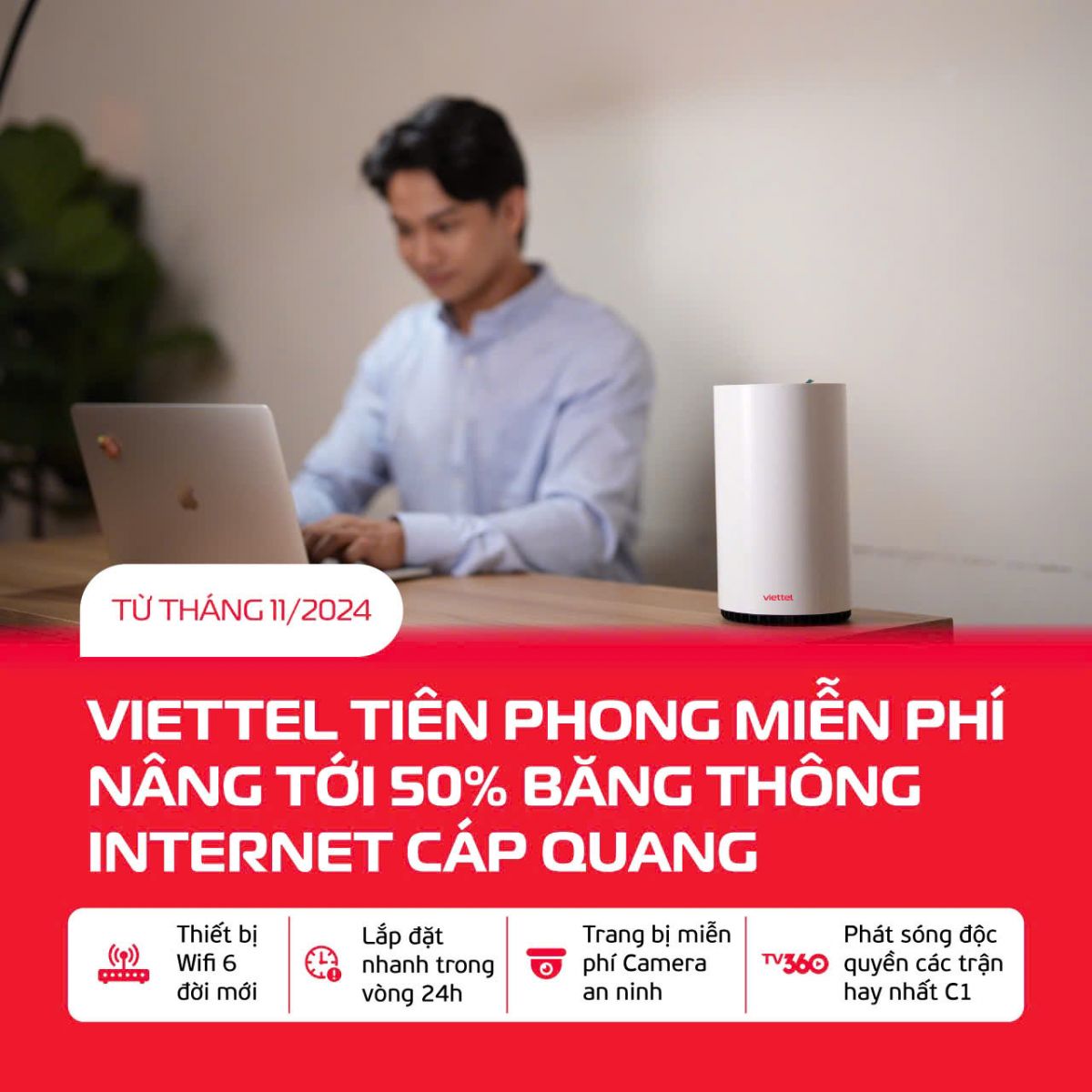 Nâng băng thông internet cáp quang - Viettel Vũng Tàu